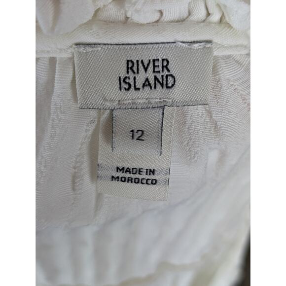 River Island Top Ruffle Bib Blouse Peasant Boho Victorian Cottagecore Size 8 - Picture 14 of 16